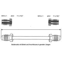 Conduite de frein 1760 mm 10 X 1 cuivre-nickel
