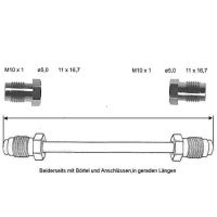 Conduite de frein 2550 mm avant vers arrière cuivre-nickel