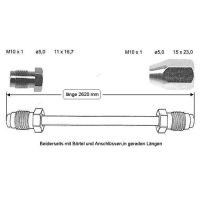 Conduite de frein 2620 mm centre arrière droit