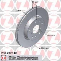 Disque de frein avant avec revêtement Zimmermann, ventilé de l'intérieur