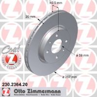 Disque de frein avant Zimmermann revêtu ventilé 257 Ø