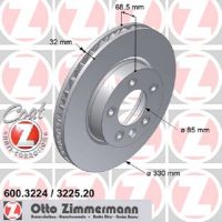 Disque de frein avant, ventilé intérieurement, à droite