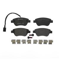 Jeu de plaquettes de frein avant avec contact de signal d'usure et avec accessoires Brembo