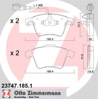 Plaquettes de frein avant avec 2 contacts d'avertissement