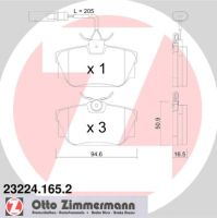 Plaquettes de frein arrière avec 1 contact d'avertissement