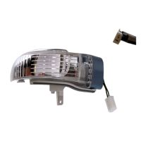 Capuchon de clignotant gauche blanc dans le rétroviseur