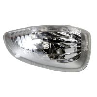 Capuchon de clignotant gauche blanc dans le rétroviseur