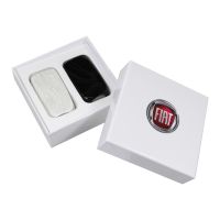 Ensemble de couvre-clés gris brillant et blanc mat avec motif