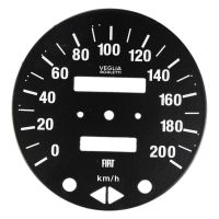 Disque de compteur de vitesse noir 200km/h