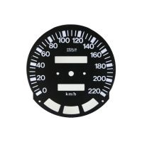Disque de compteur de vitesse noir 220km/h