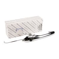 Poignée de porte chrome droite sans cylindre avec trou pour cylindre