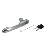 Poignée de porte chromée gauche avec cylindre