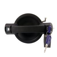 Poignée de porte avant gauche noire avec barillet