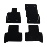 Jeu de 4 tapis de sol en velours avec logo Stelvio estampé argent