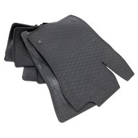 Jeu de tapis de sol en caoutchouc noir avec bord haut