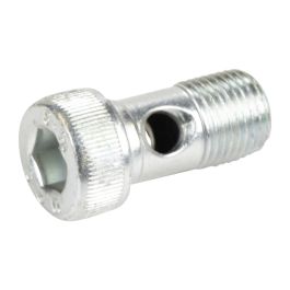 Boulon Banjo 1 voie en laiton nickele avec filets mâle et femelle G1/4
