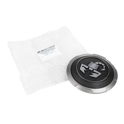 Lot De 4 Autocollants Cache-Moyeux Fiat Abarth Noir 56mm - Emblèmes ABS De Qualité